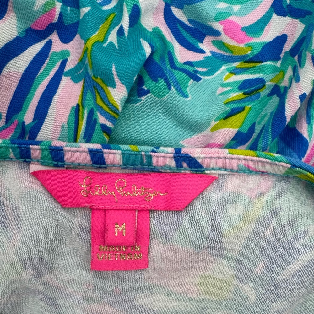 Lilly Pulitzer Blue and Pink Floral Romper - Picture 11 of 12